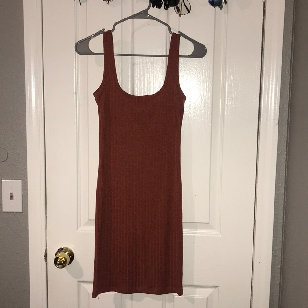 Burnt orange mini dress